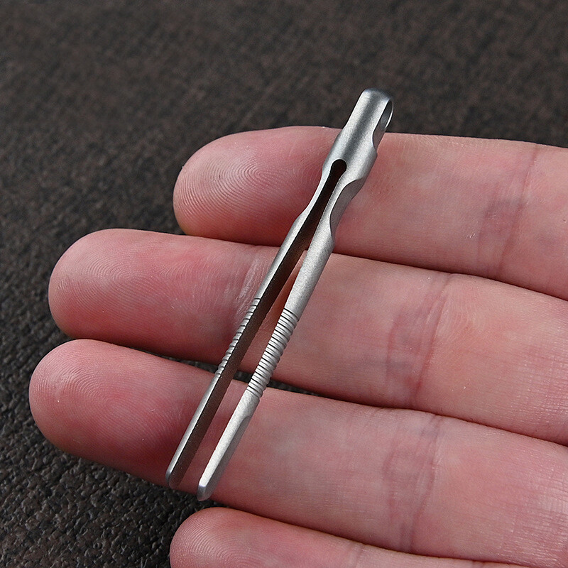 Hot Outdoor 2.3″ EDC Titanium Alloy Tweezers Portable Gadgets Mini Tool