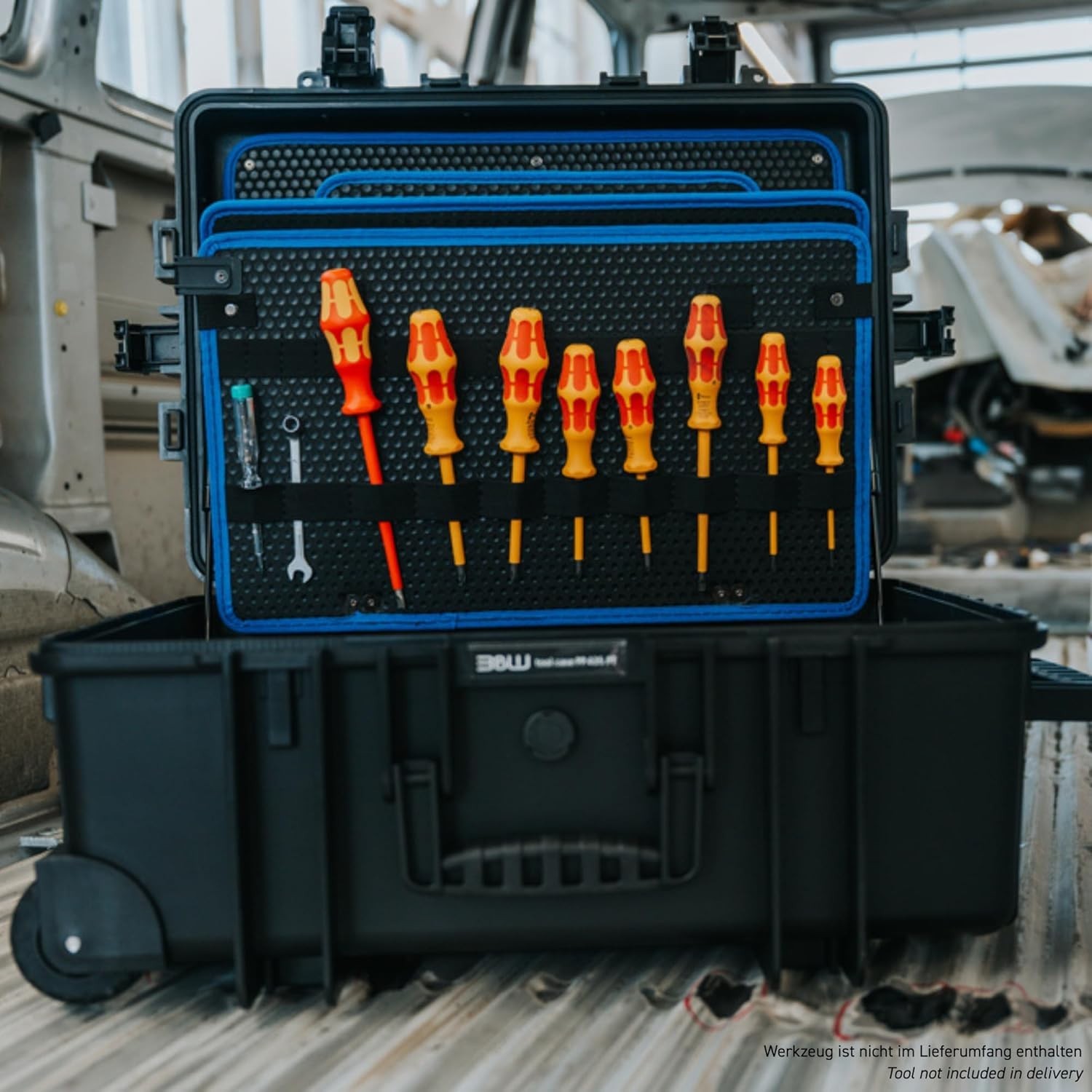 Professional Jumbo Tool Organizer with 43L Capacity & Safe Transport Features