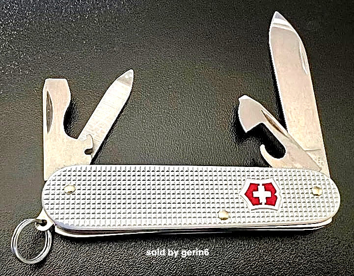 Swiss Army 84mm Knife, Silver Alox Cadet Victorinox 0.2601.26 New In Box