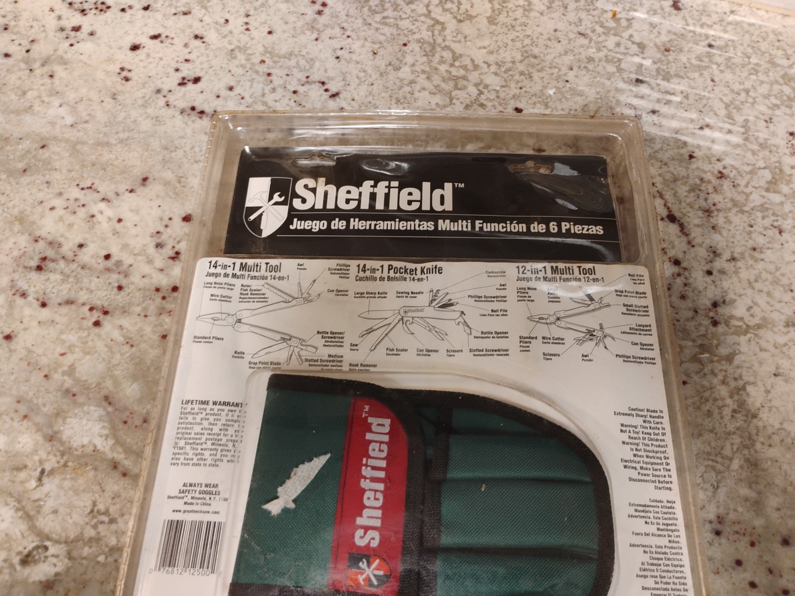 Sheffield 6 Piece Multi Function Tool Kit with Belt Pouch Included NEW IN PKG.