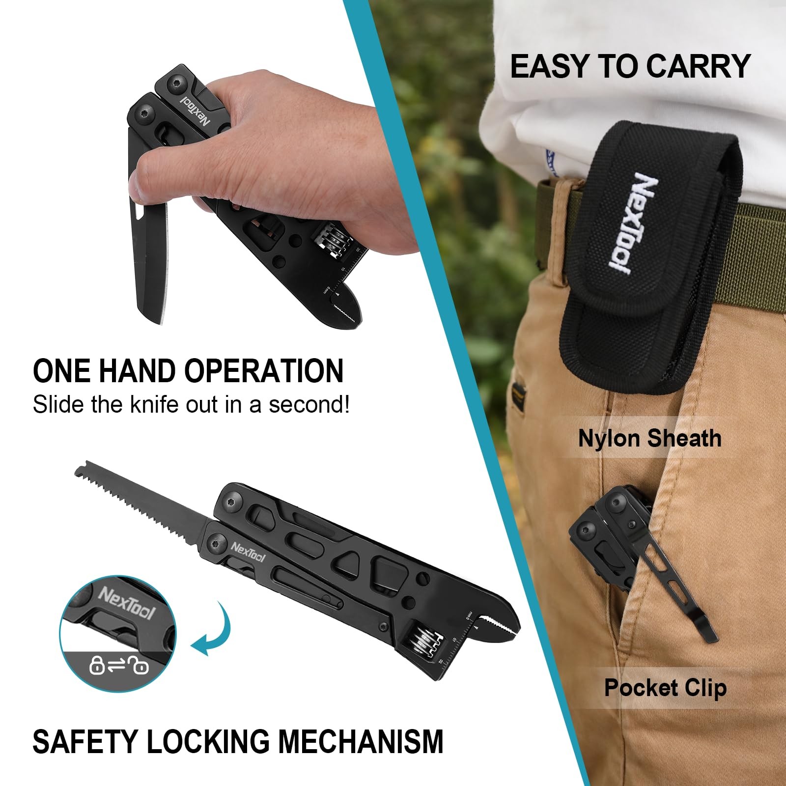 Adjustable Wrench Multitool, 9 in 1 Multi Tool with Multitool Pliers, Adjusta…