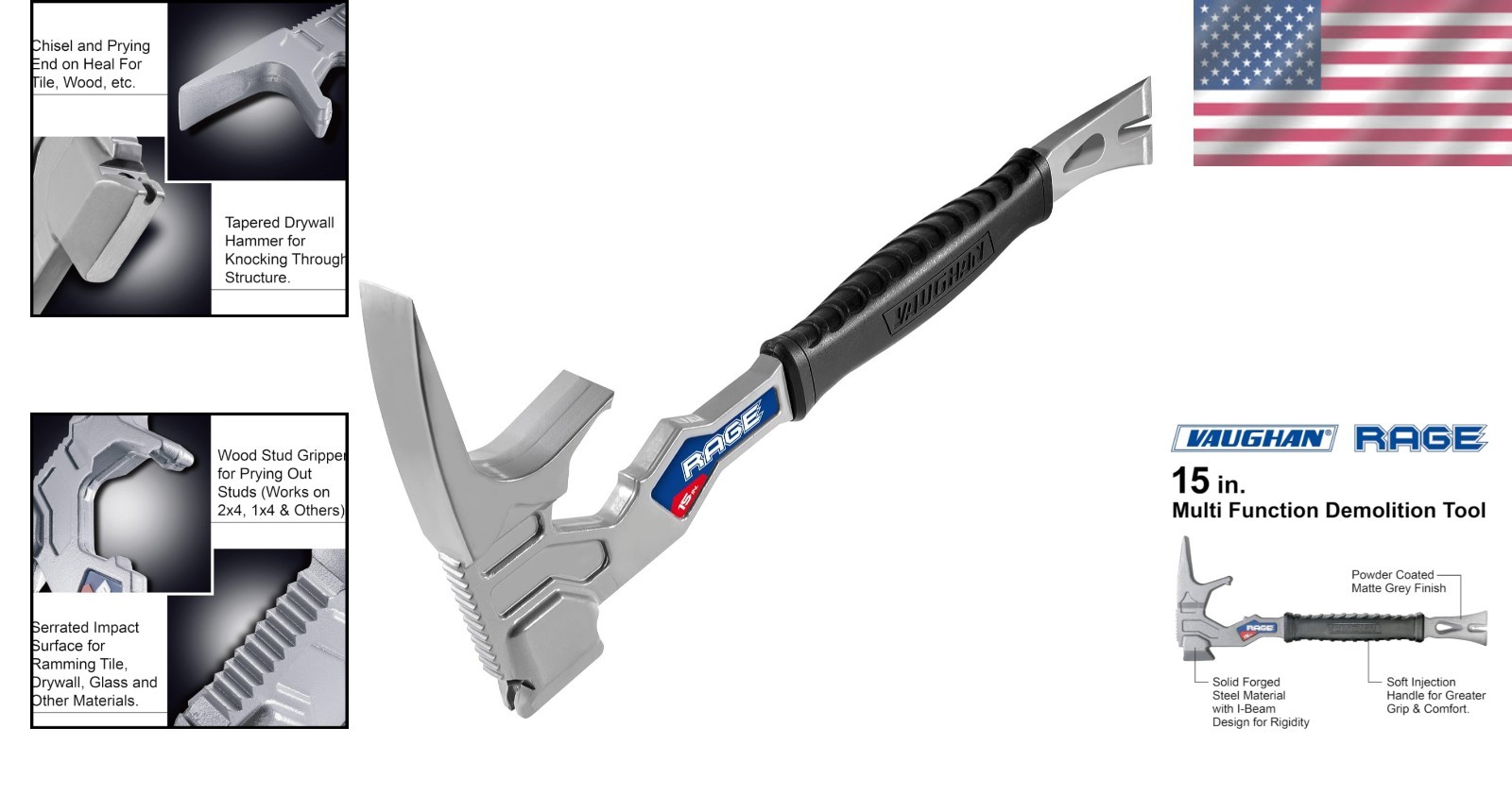 Vaughan 15-Inch Multi-Function Demolition Tool – Heavy Duty & Efficient