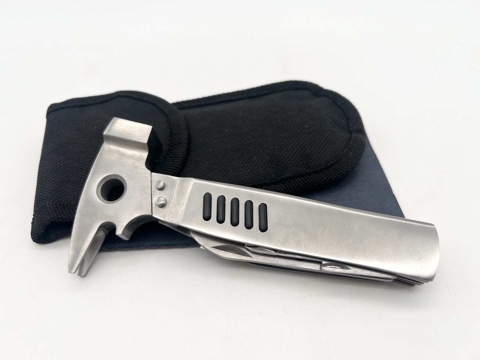 Stainless Steel Hatchet Multi Tool Axe Hammer Knife Saw Wrench Nylon Sheath