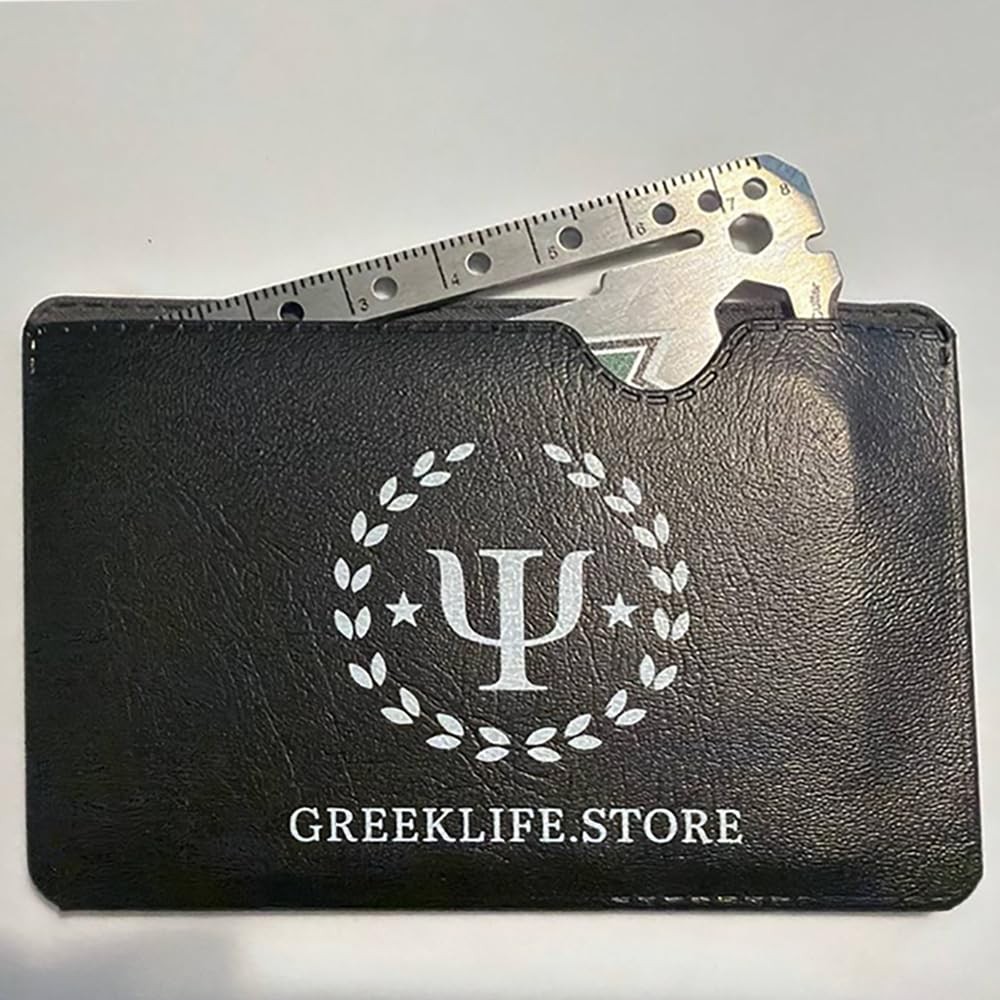 Sigma Chi Fraternity 46-in-1 Pocket Multi-Tool Card with Inch Ruler – Surviva…