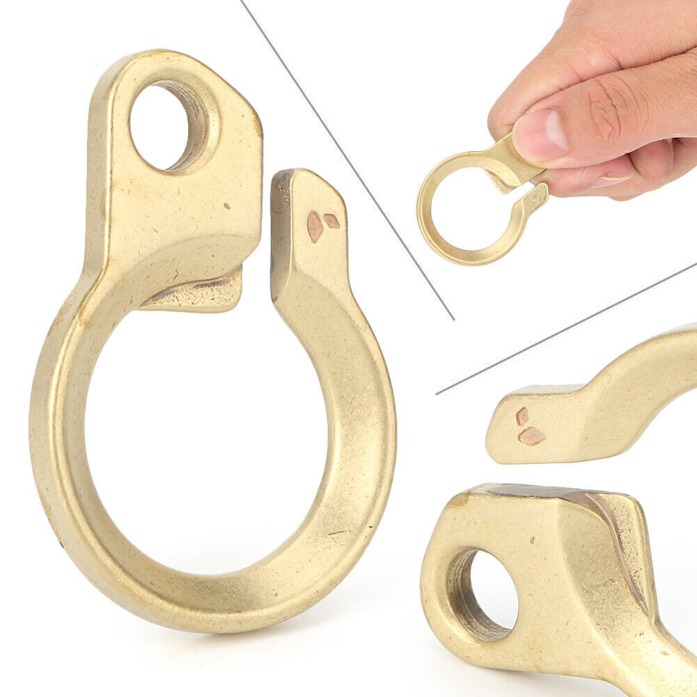 Gold Key Chain Carabiner Bottle Opener Tool EDC Outdoor Solid Brass New
