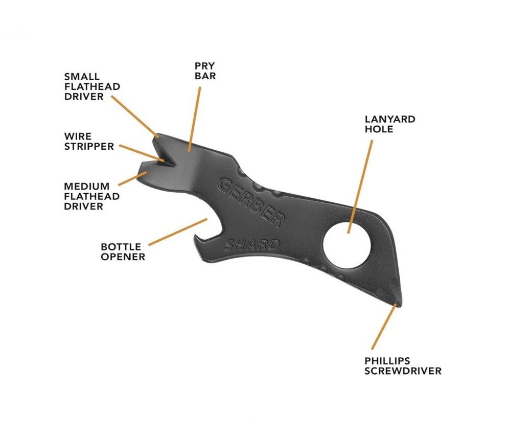 Gerber Shard Keychain Multi-Tool 7 Functions 22-01769
