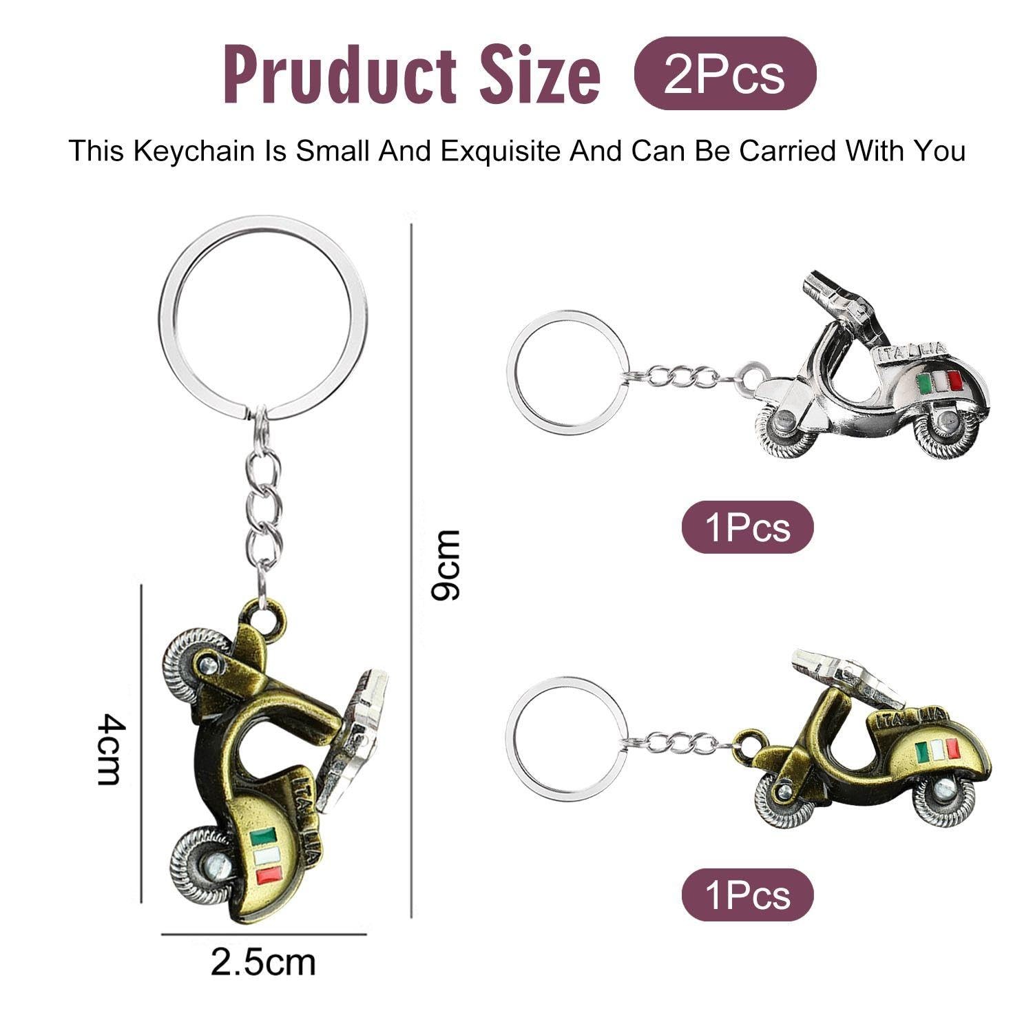 2pcs Motorcycle Keychain, Metal Keychain Keychain, Creative…