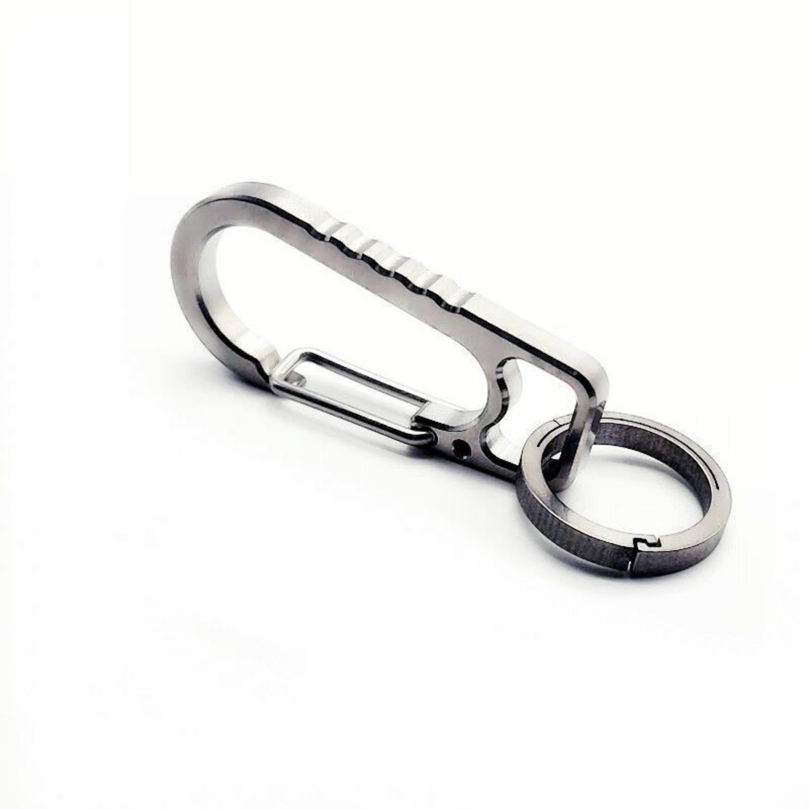 EDC TC4 Titanium Alloy Keychain W/ Key Ring Portable Hanging Spring Buckle Tool