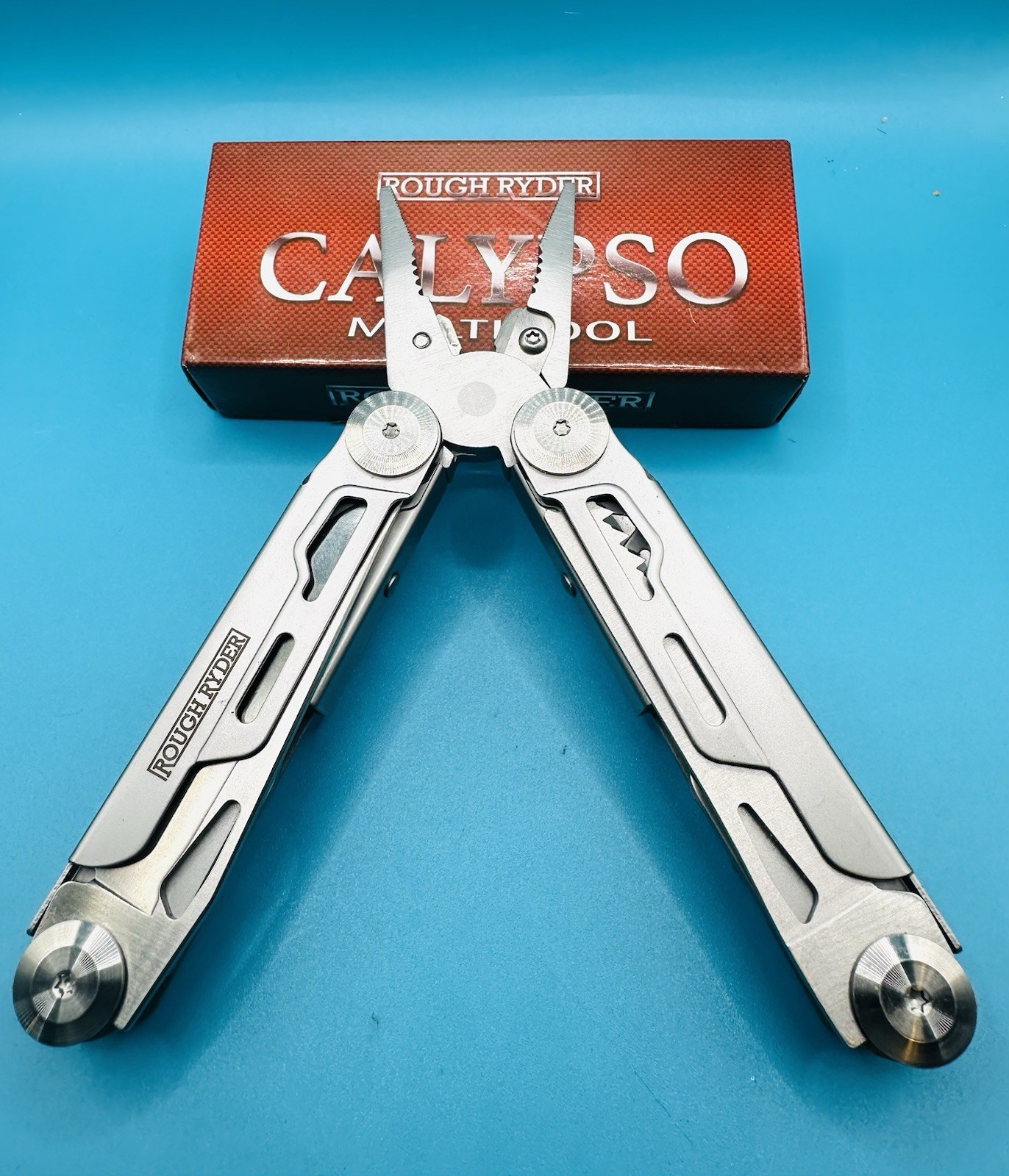 Rough Ryder 2515 Calypso Multi-tool D2 KNIFE BLADE Stainless Steel Handle NICE!