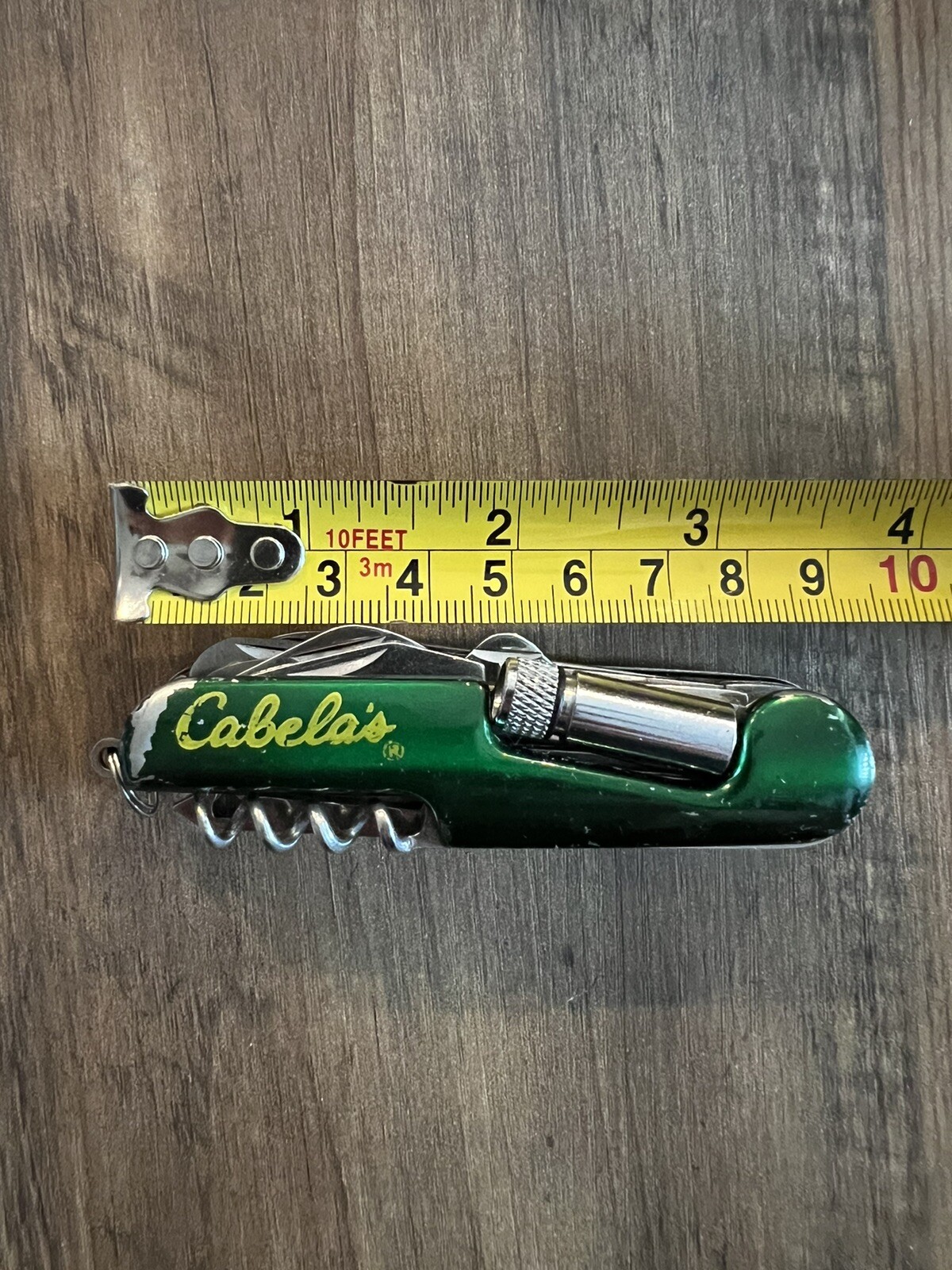 Cabela’s 11-in-1 Green Folding Pocket Multi-Tool w/ Flashlight | 3.5 in