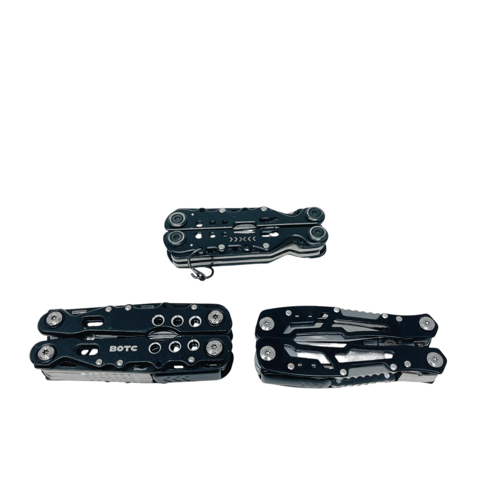 Fangfo & BOTC Unbranded Multi-Tool Tactical Skeleton Pliers Set Black EDC, 3 Pcs