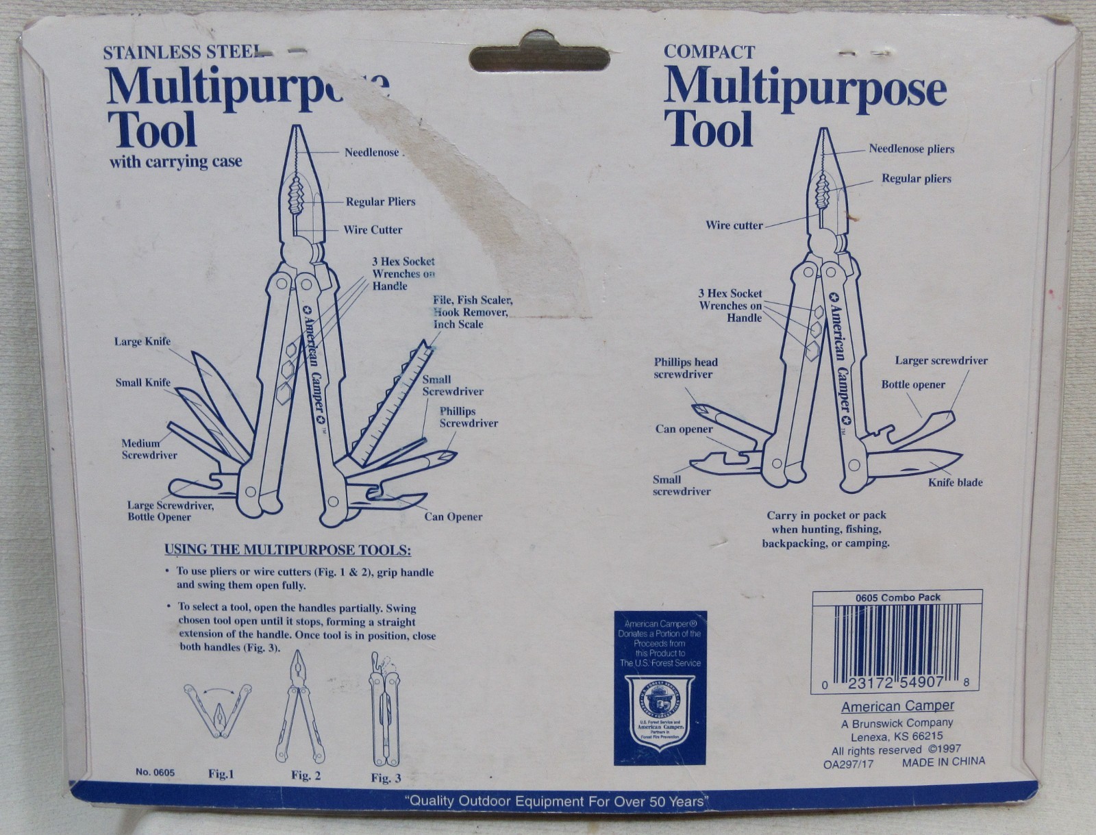American Camper Stainless Steel Multi Tool 0605 Combo Pack