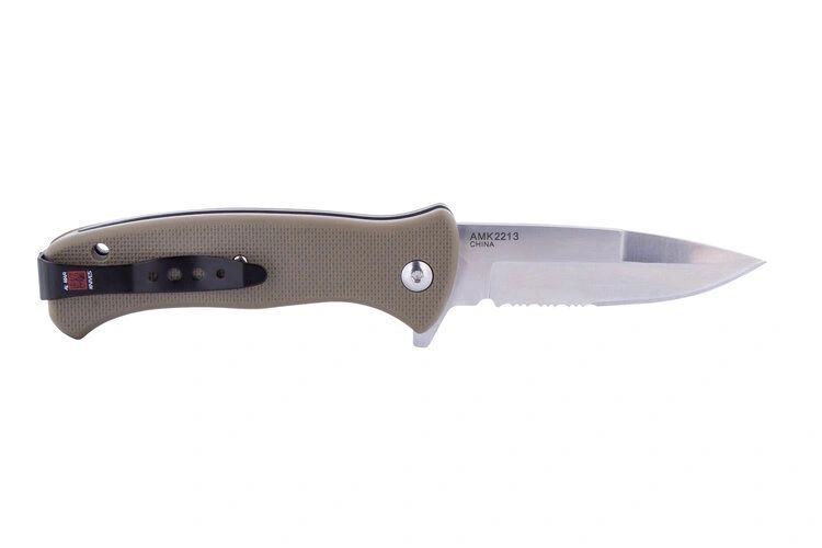 Al Mar Mini SERE 2020 Folding Knife Combo 3.0″ SS Steel Blade Coyote FRN Handle