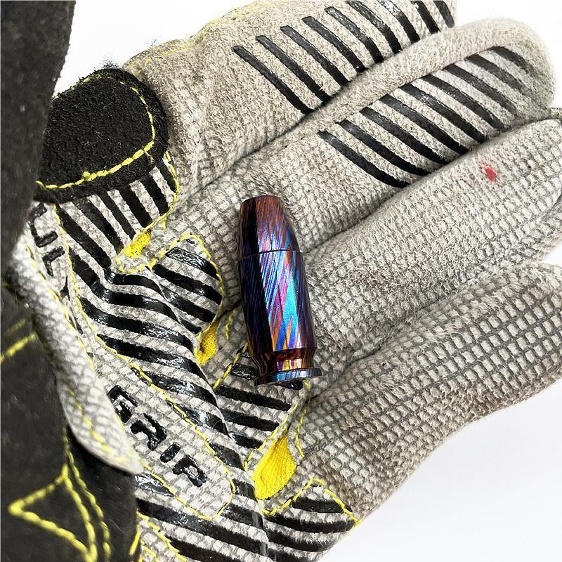 Titanium Damascus Bullet Shape Knife Lanyard Bead Paracord Pendant Bracelet DIY