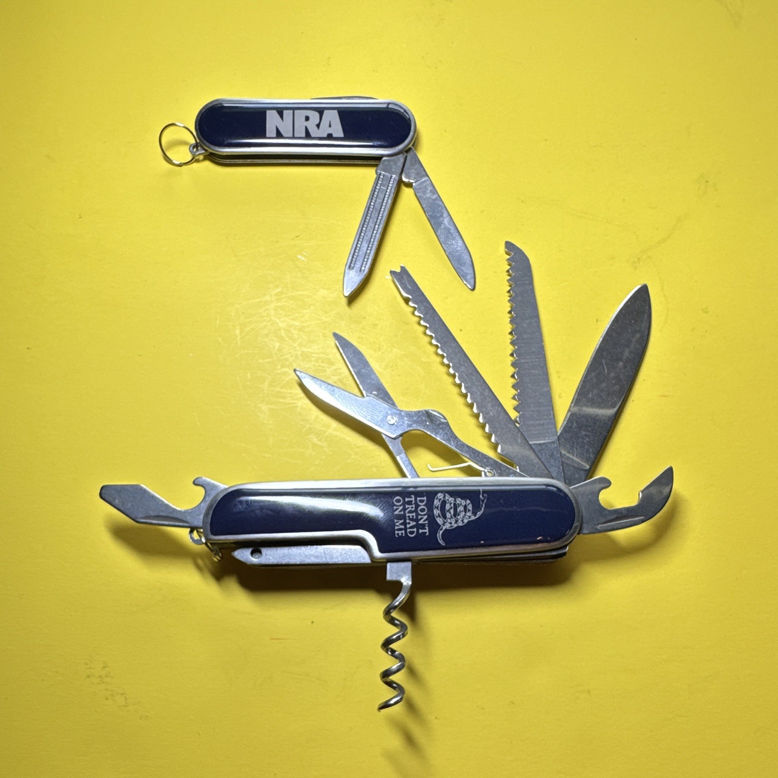 NRA Don’t Tread On Me Stainless Steel Blue Multi-Tool 7 Tools Knife Scissors Saw
