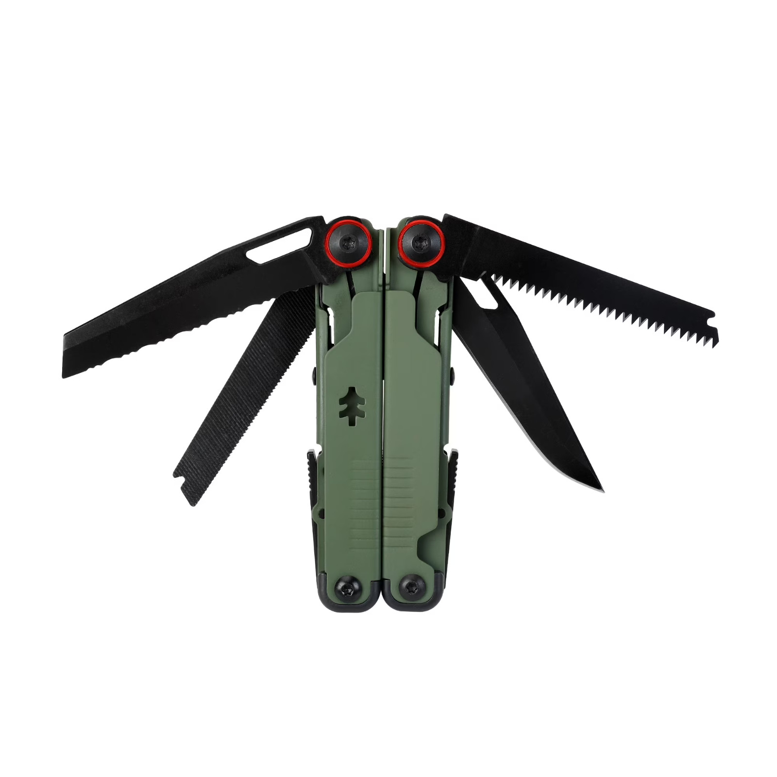 Swiss Tech 17 in 1 Multitool Knife with AUS 8 Steel Blade Scissors and Saw, FDE