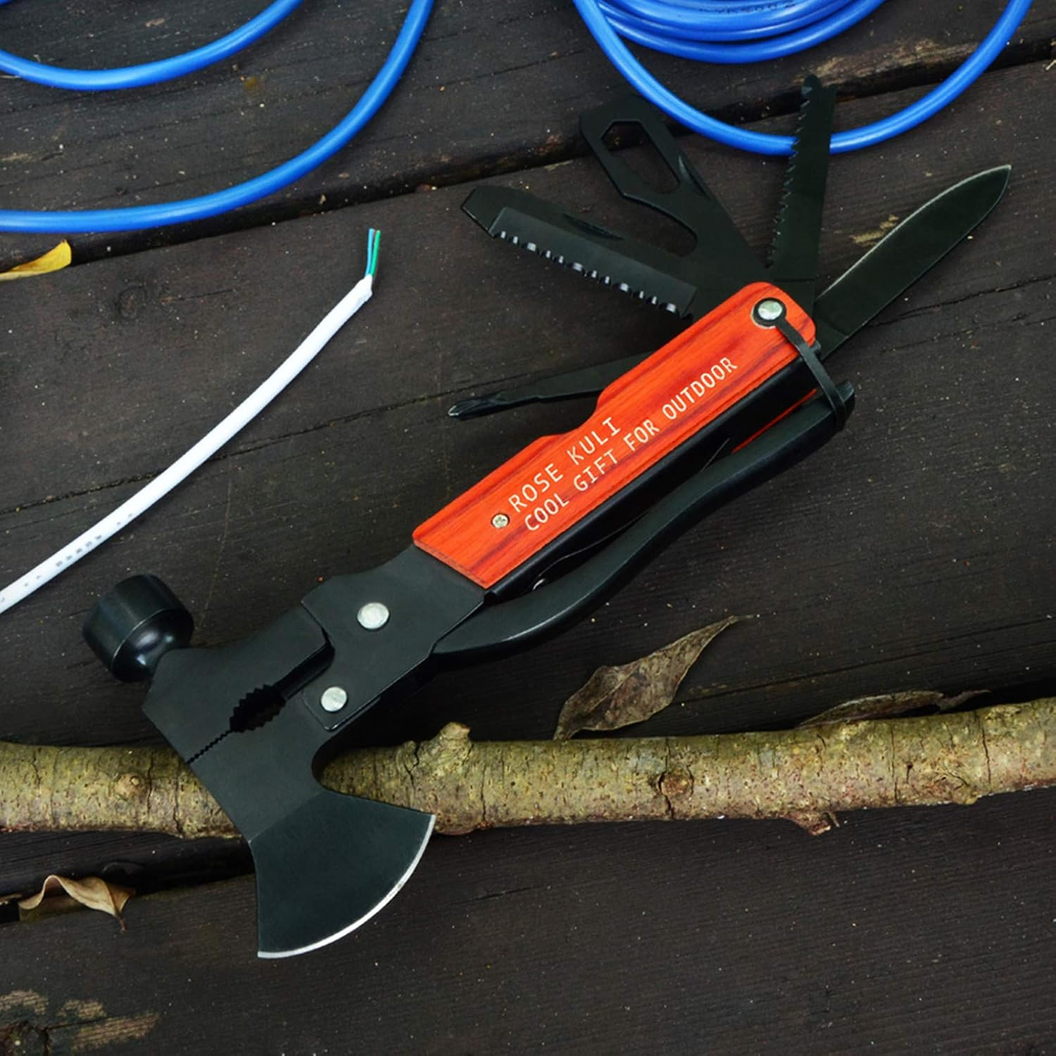 Camping Multitool Axe Hammer, 18 in 1 Multitool Hatchet Multitool Camping Tools