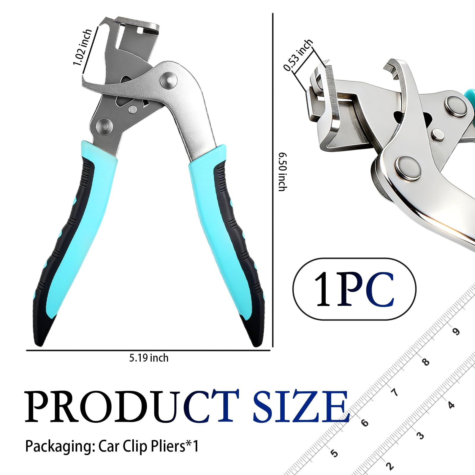 2026 Upgrade Car Clip Pliers,Multi-Function 6.5*5.19*0.45 inch, Silver