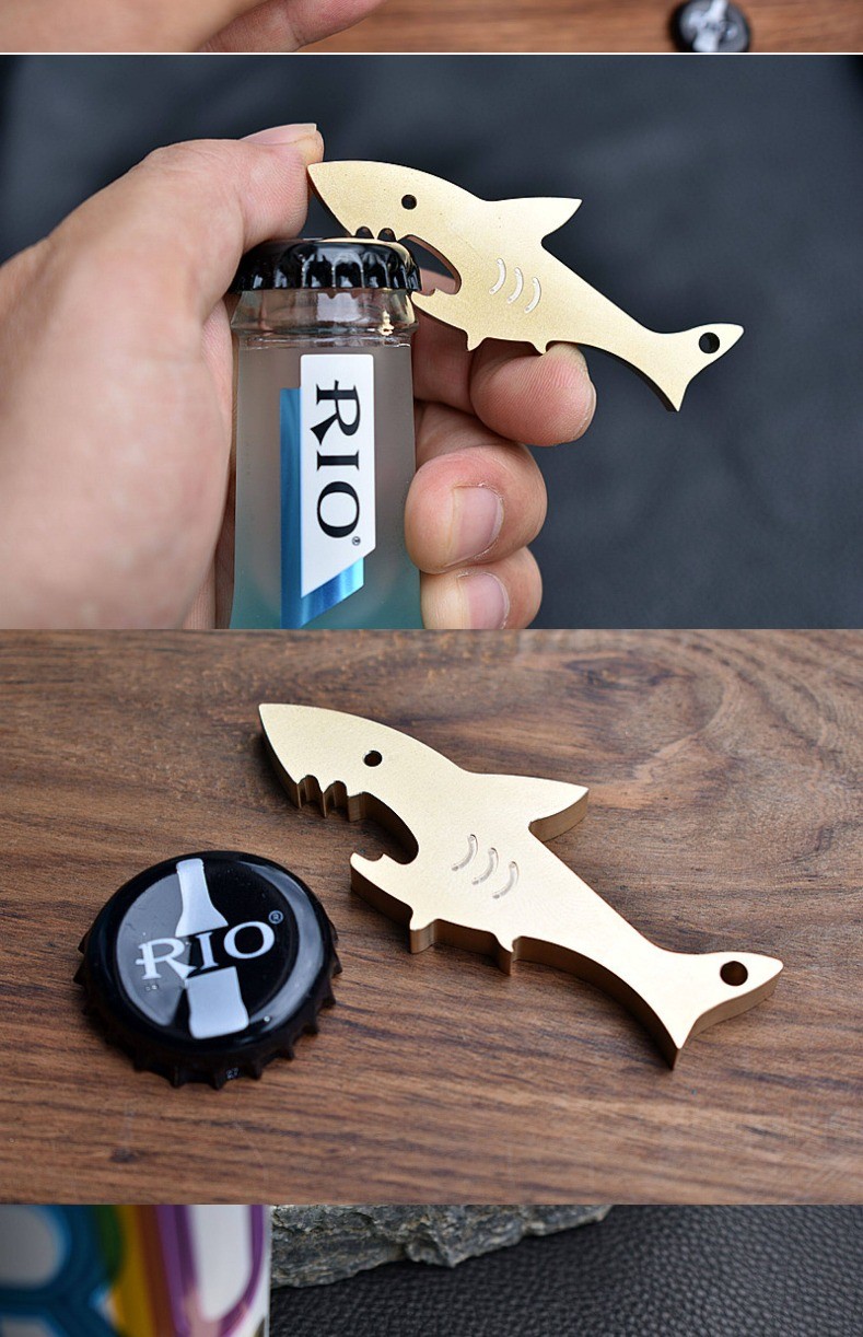 Brass Shark Wire Cut EDC Multi Tool Outdoor Gear Collectible