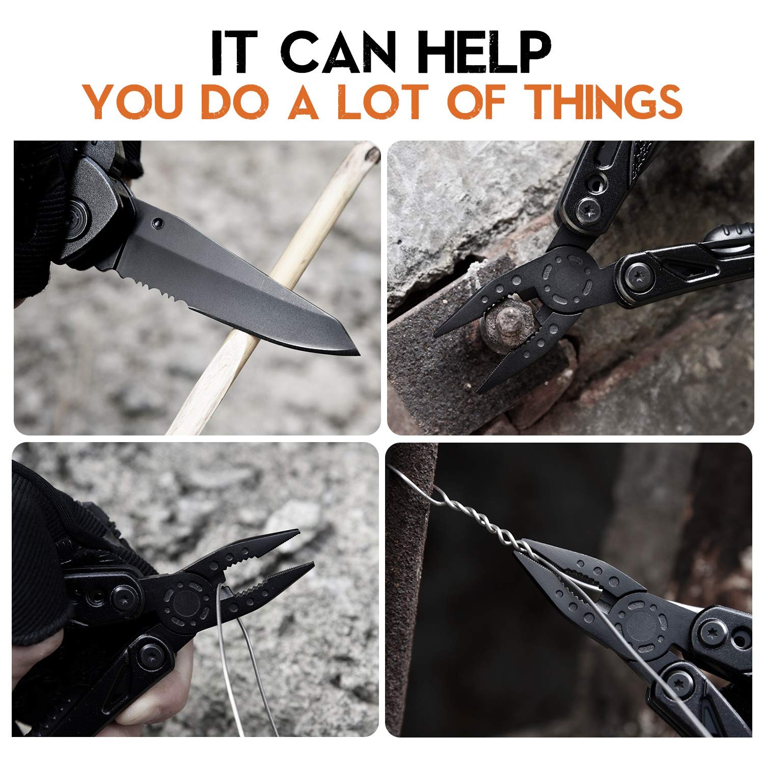 15 in 1 Multitool Pliers, Gifts for Men, White Elephant Gifts for Adults, Sto…