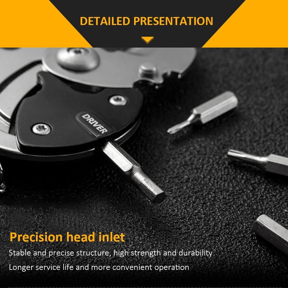 Multifunctional Keychain Screwdriver Hexagon Coin Outdoor EDC Tool Mini Keychain