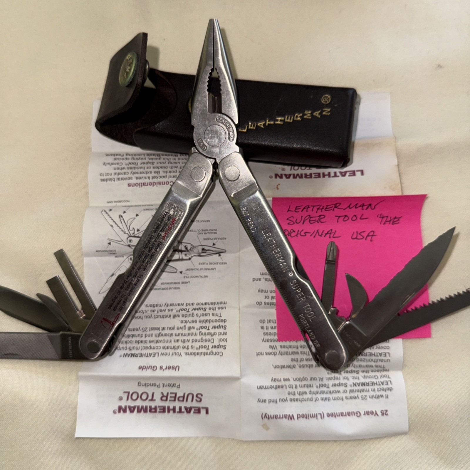 Leatherman Super Tool “The Original” USA Multi Tool NIB w/Paperwork Bigger+++