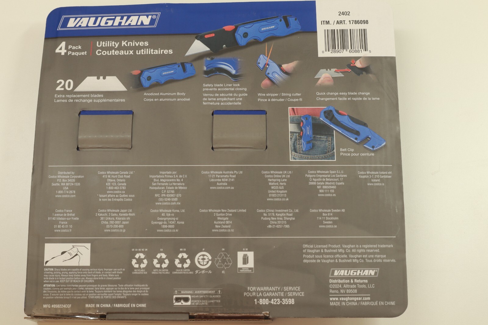 2 packs of 4 Vaughan Utility Knives