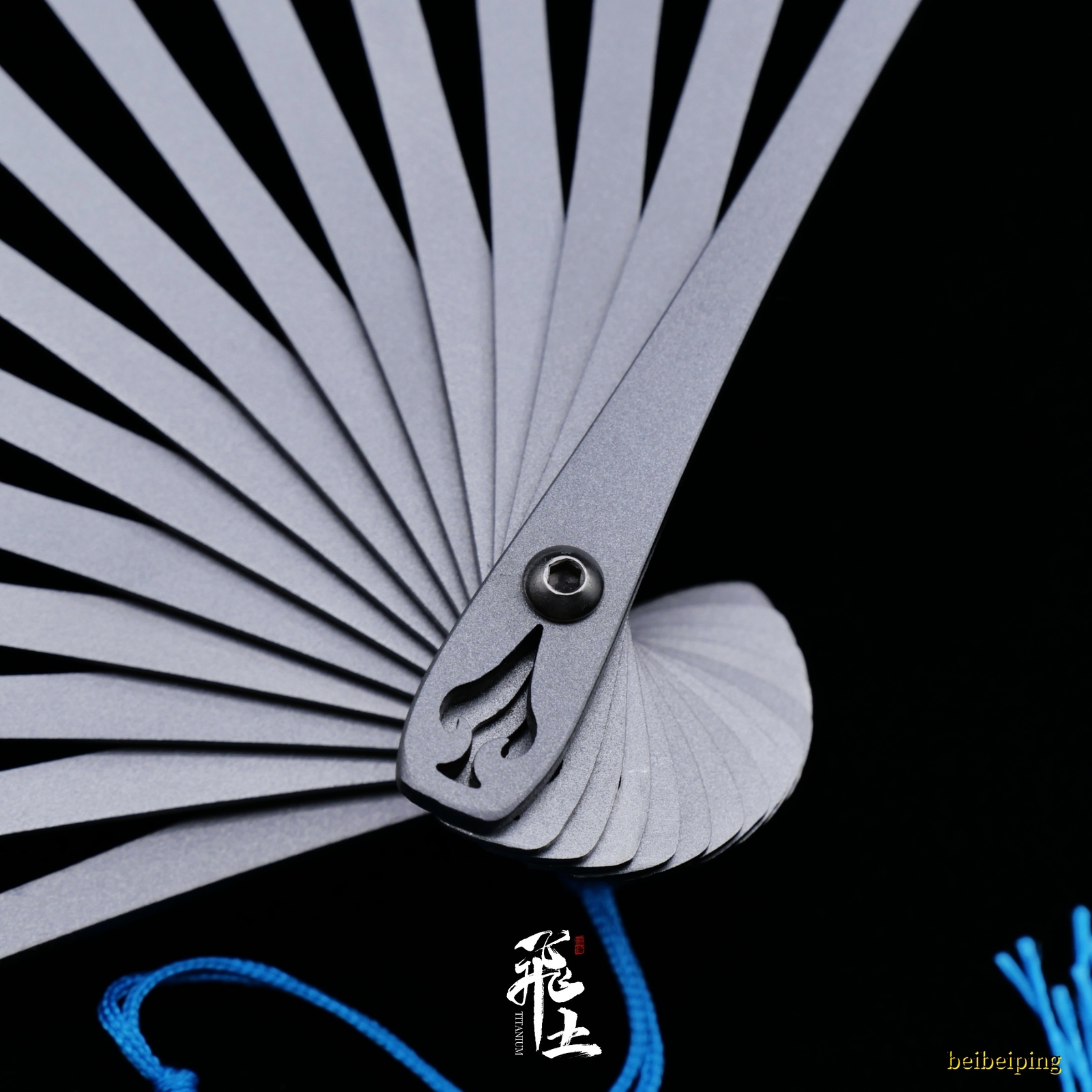 6” Titanium Alloy Folding Fan Martial Arts Portable Carving Kung Fu Tai Ji NEW