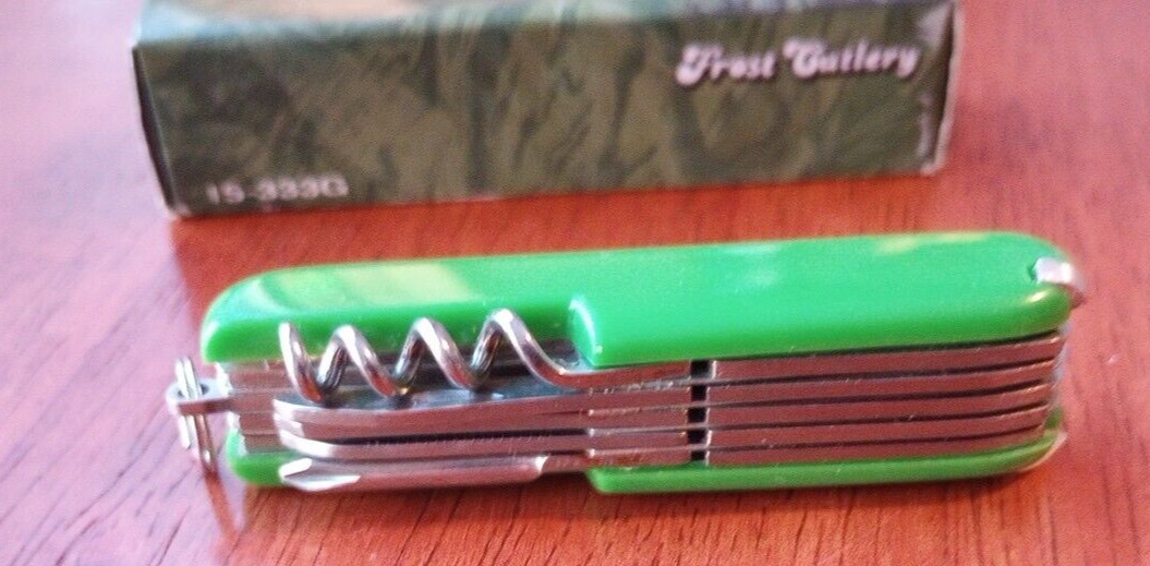 Multi-Function Frost Cutlery 3” Stainless Steel Green Army Knife 15-333G