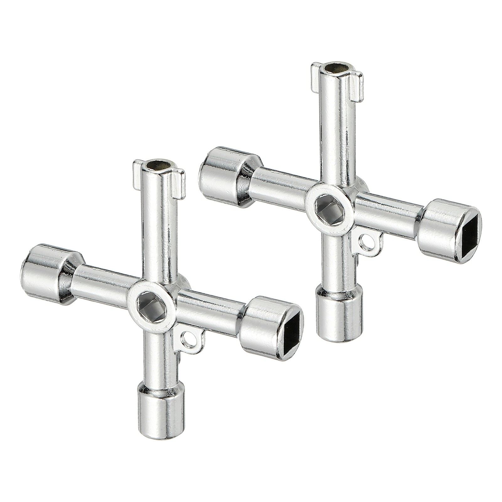 Pack of 2 Zinc Alloy 4 in 1 Universal Utility Key Silver, Style D