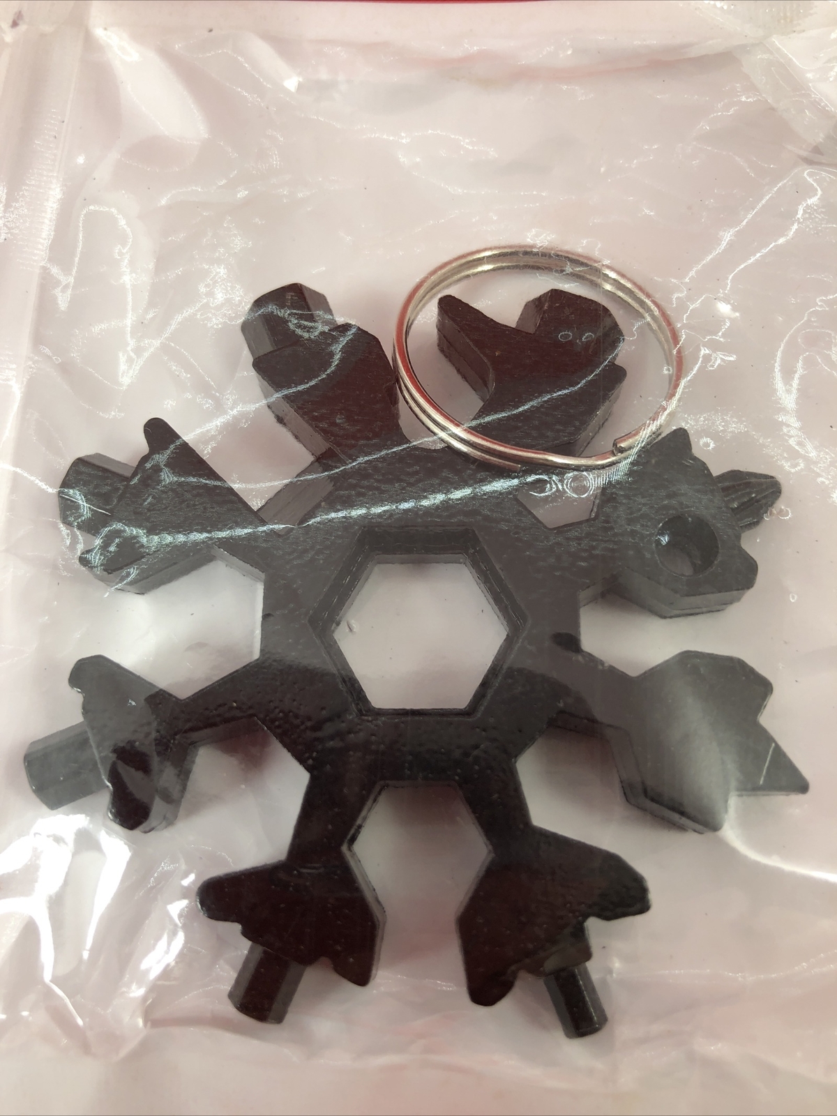HEXFLEX Black ADVENTURE TOOL 15-In-1 Metric MULTI-TOOL Stainless Steel Snowflake