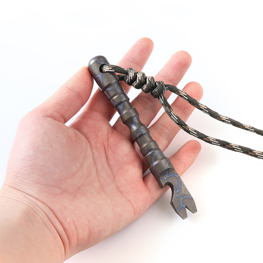 TC4 Titanium Alloy Pry Bar Crowbar Opener Tactical Survival EDC Multi Tools