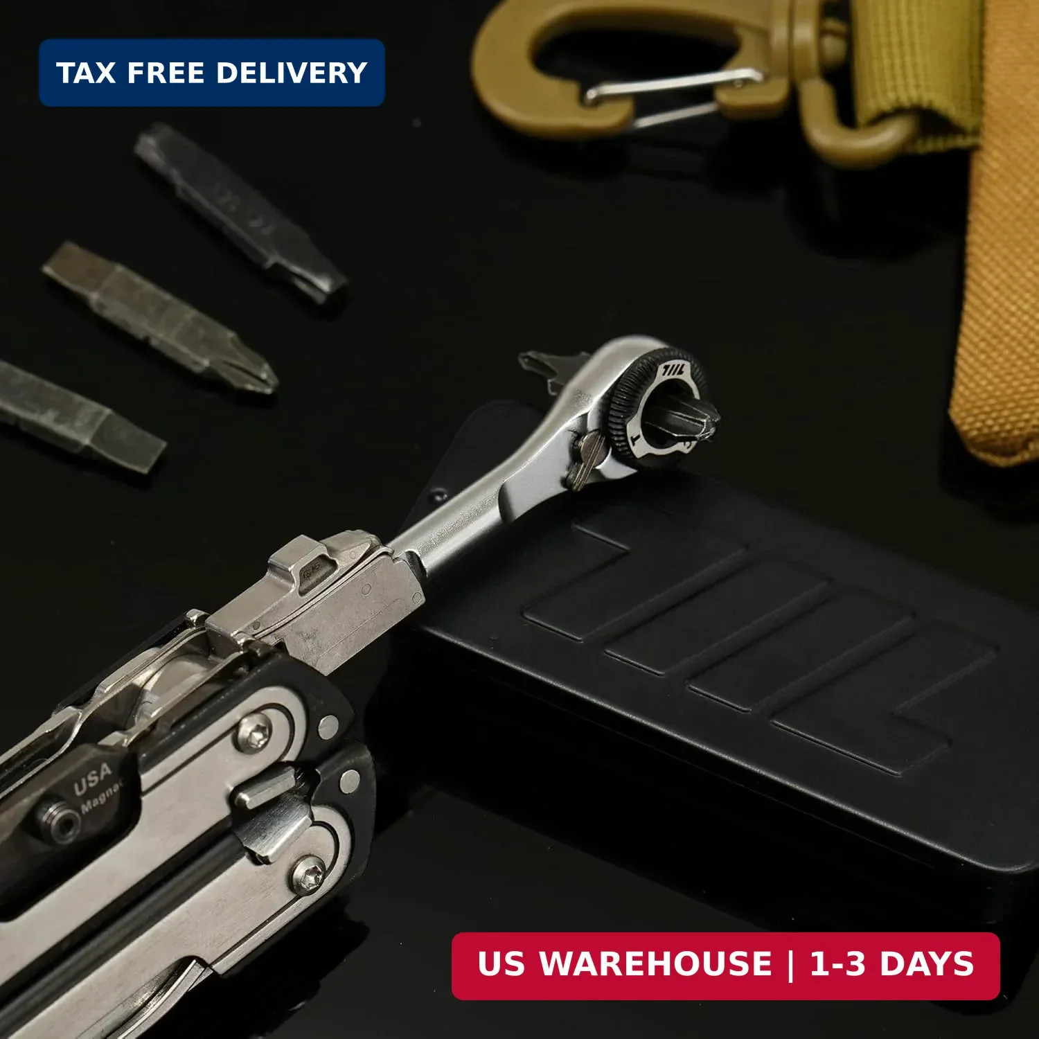 711L EDC Ratchet Wrench for Leatherman Multitools MK2 – Compact Flat End Screwdr