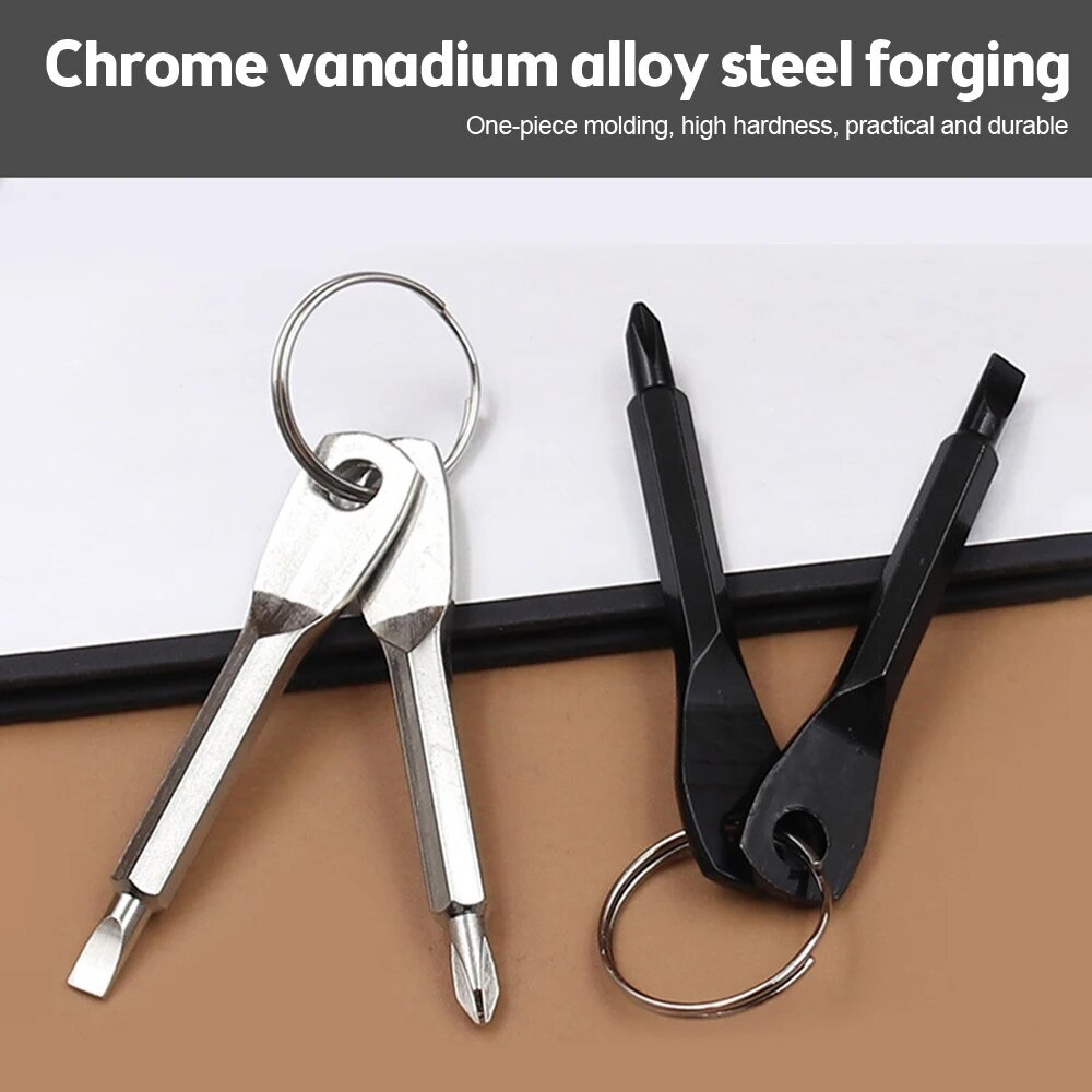 Backpacking Bike Mini Small Keyring Keychain Screwdriver Key Ring Chain Tool