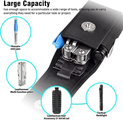 Multitool Sheath for Leatherman EDC Belt Organizer Tool Holster Pouch, Black
