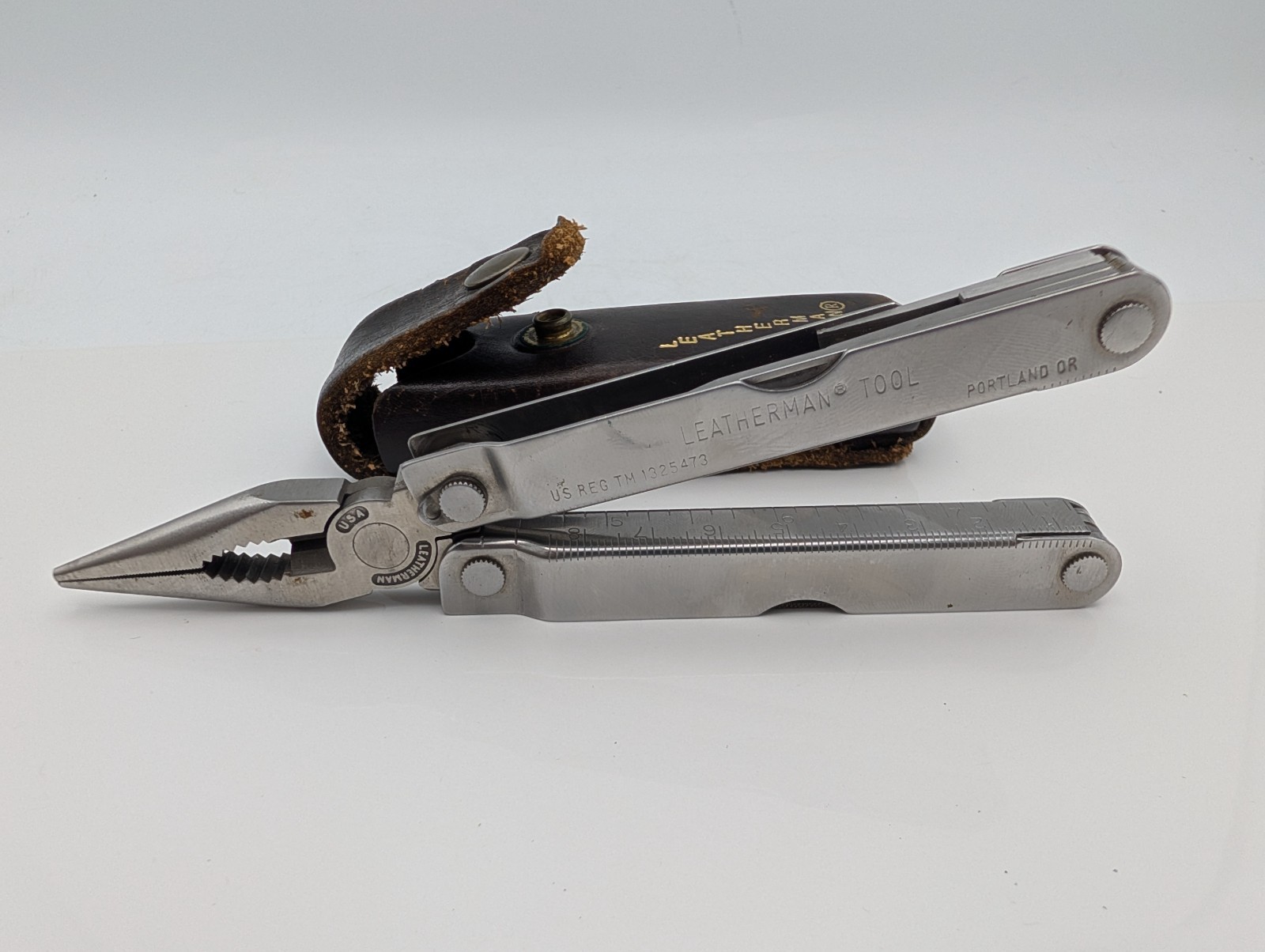 Vintage Leatherman PST Multi-Tool USA Portland OR w/ Leather Sheath TM 1325473