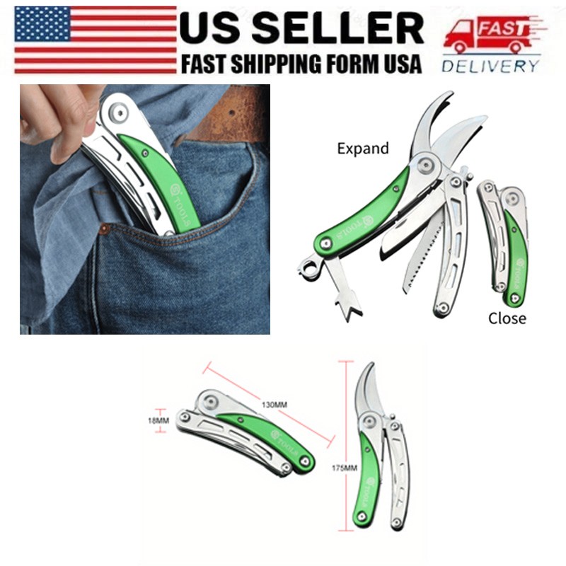 Camping Folding Knife Multi Function Pliers Stainless Steel Outdoor Garden
