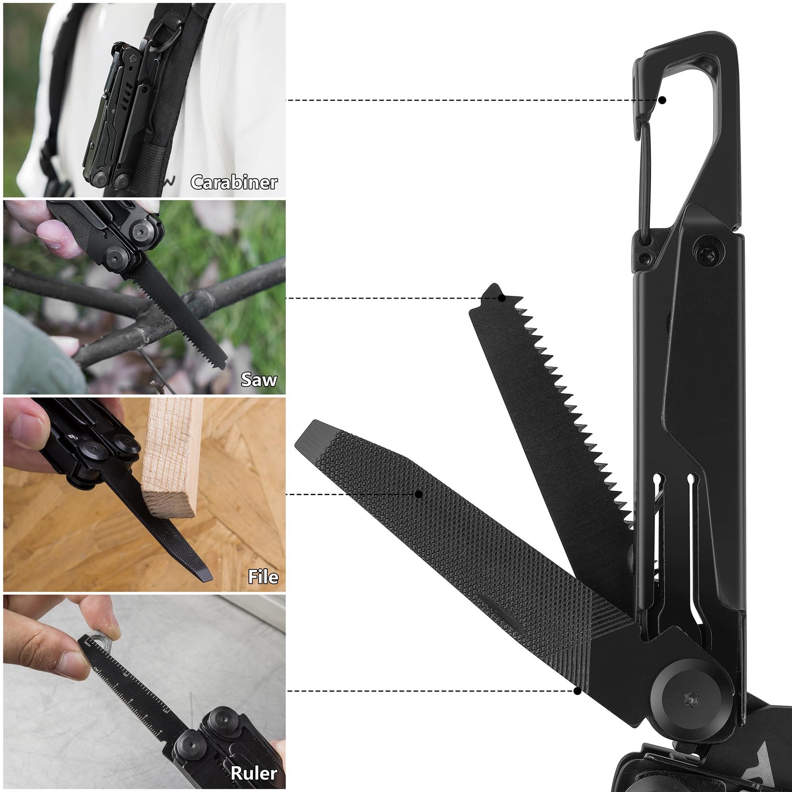 15-in-1 Multi-tool Pliers with Sheath, Portable Pocket Knife with Safety Lock…