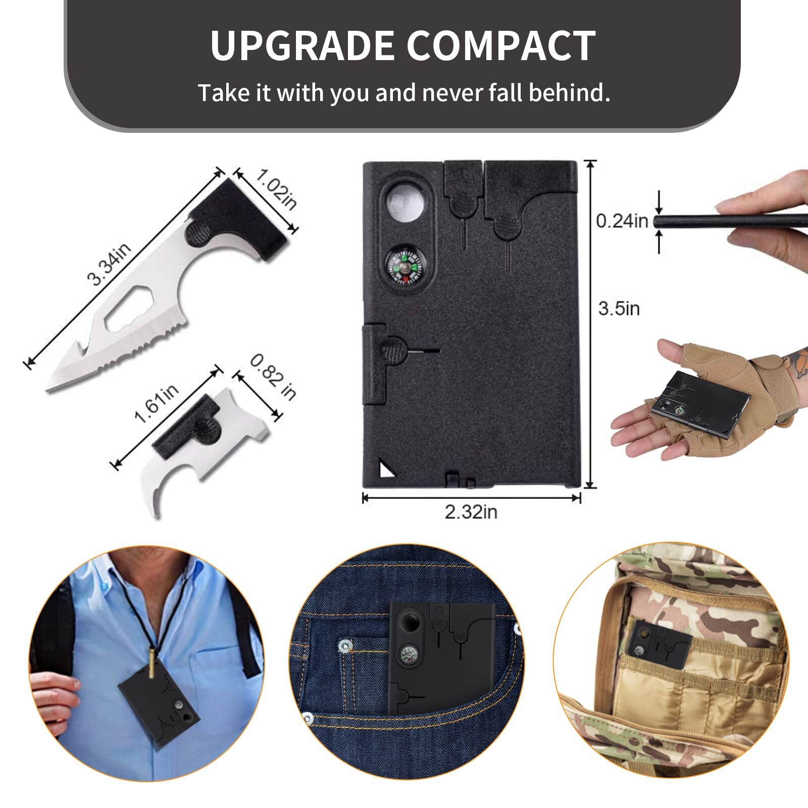 Credit Card Multitool 18 in 1 Cool Gadgets Fathers Gift for Dad Men Useful Gi…
