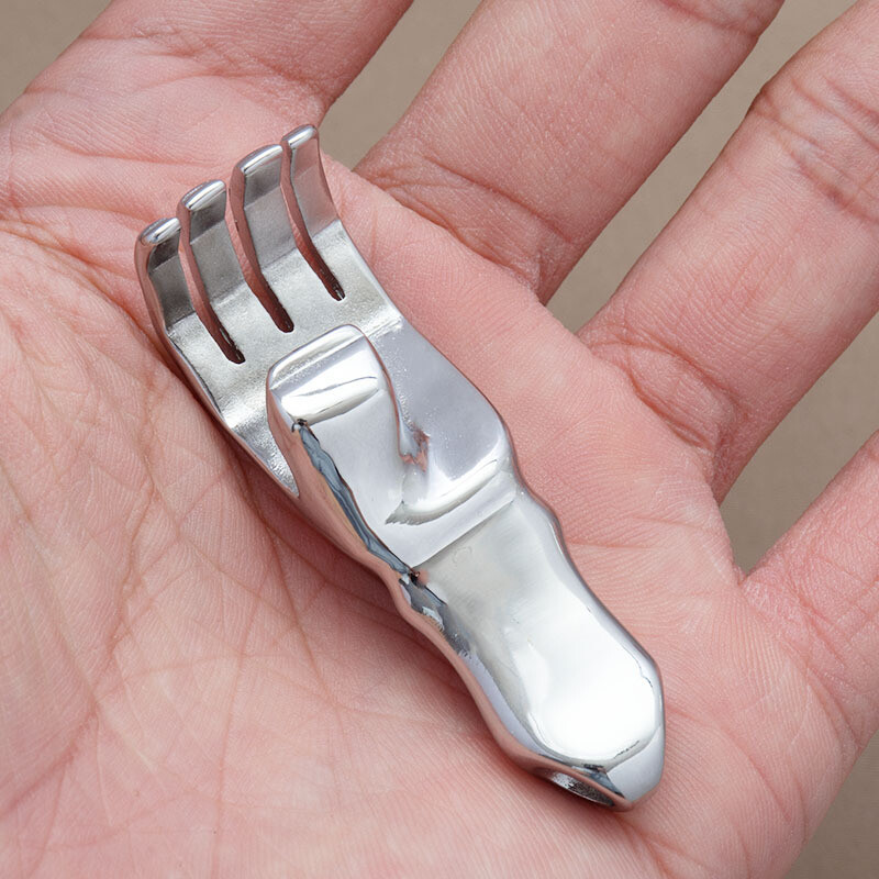 Small Stainless Steel Hand Shape Bottle Opener Pendant 58*17mm EDC Multi Tool