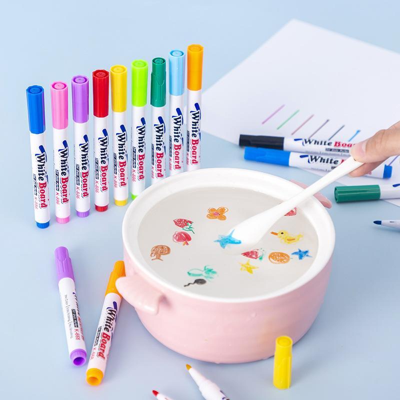 Water Floating Pens with Spoon, Magical Ink Art Set for Kids, Graffiti Drawing C