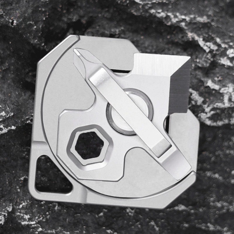 4 IN 1 Titanium Multi Tools Screwdriver Cutter Portable Camping EDC Keychain