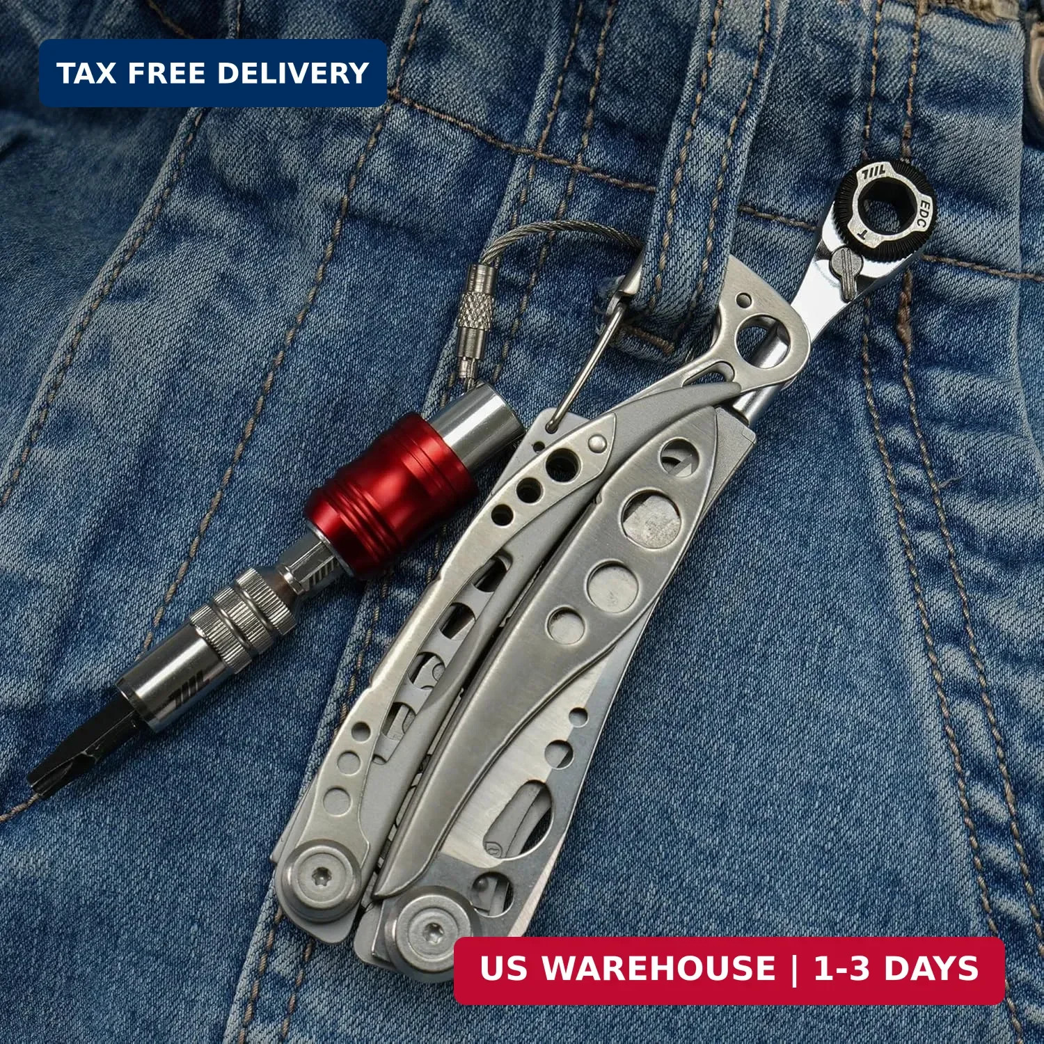 711L EDC Ratchet Wrench for Leatherman Multitools MK2 – Compact Flat End Screwdr