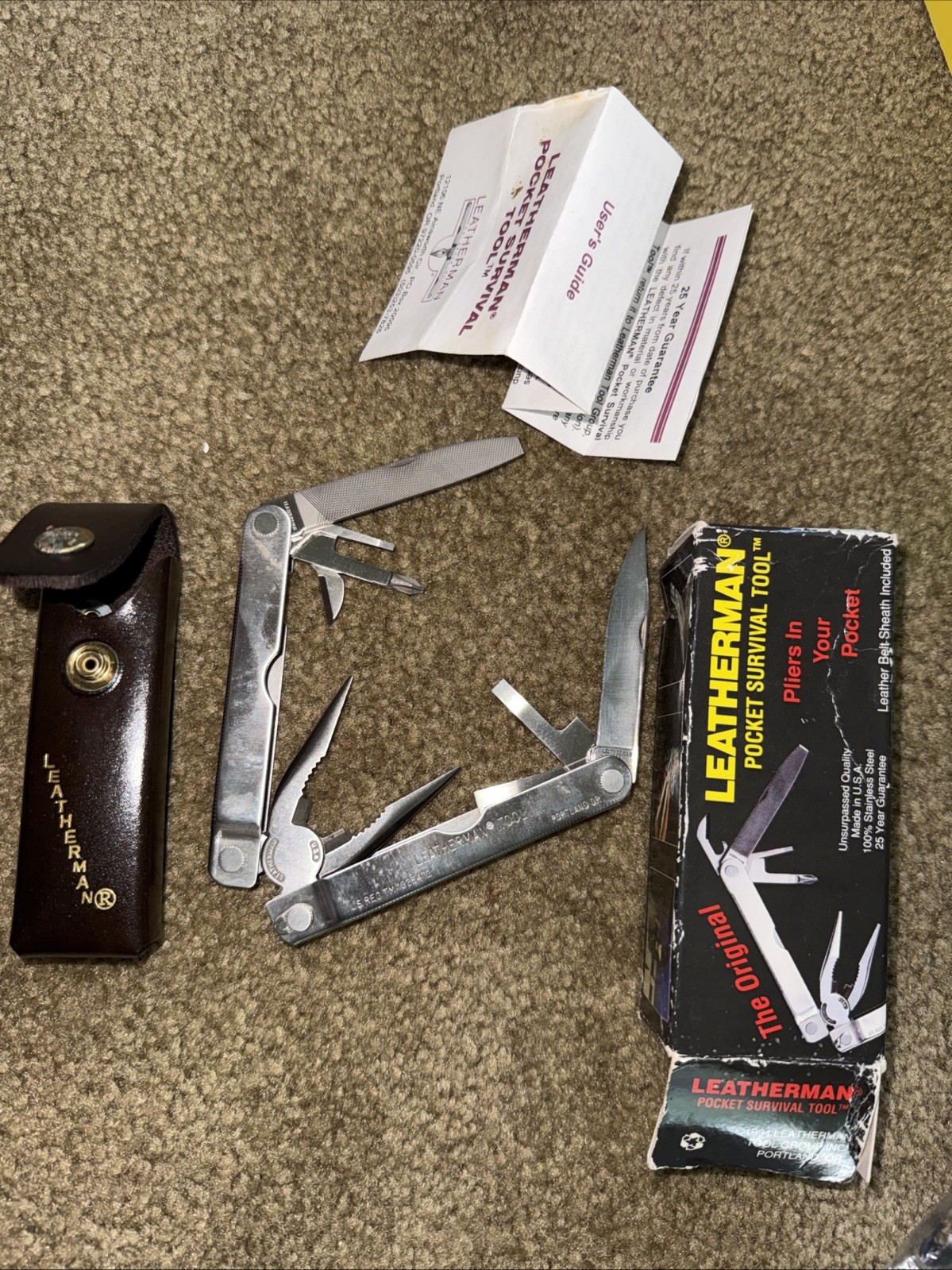 Vtg LEATHERMAN Multi Tool w Leather Case Portland, Oregon USA Box 1994 NEW