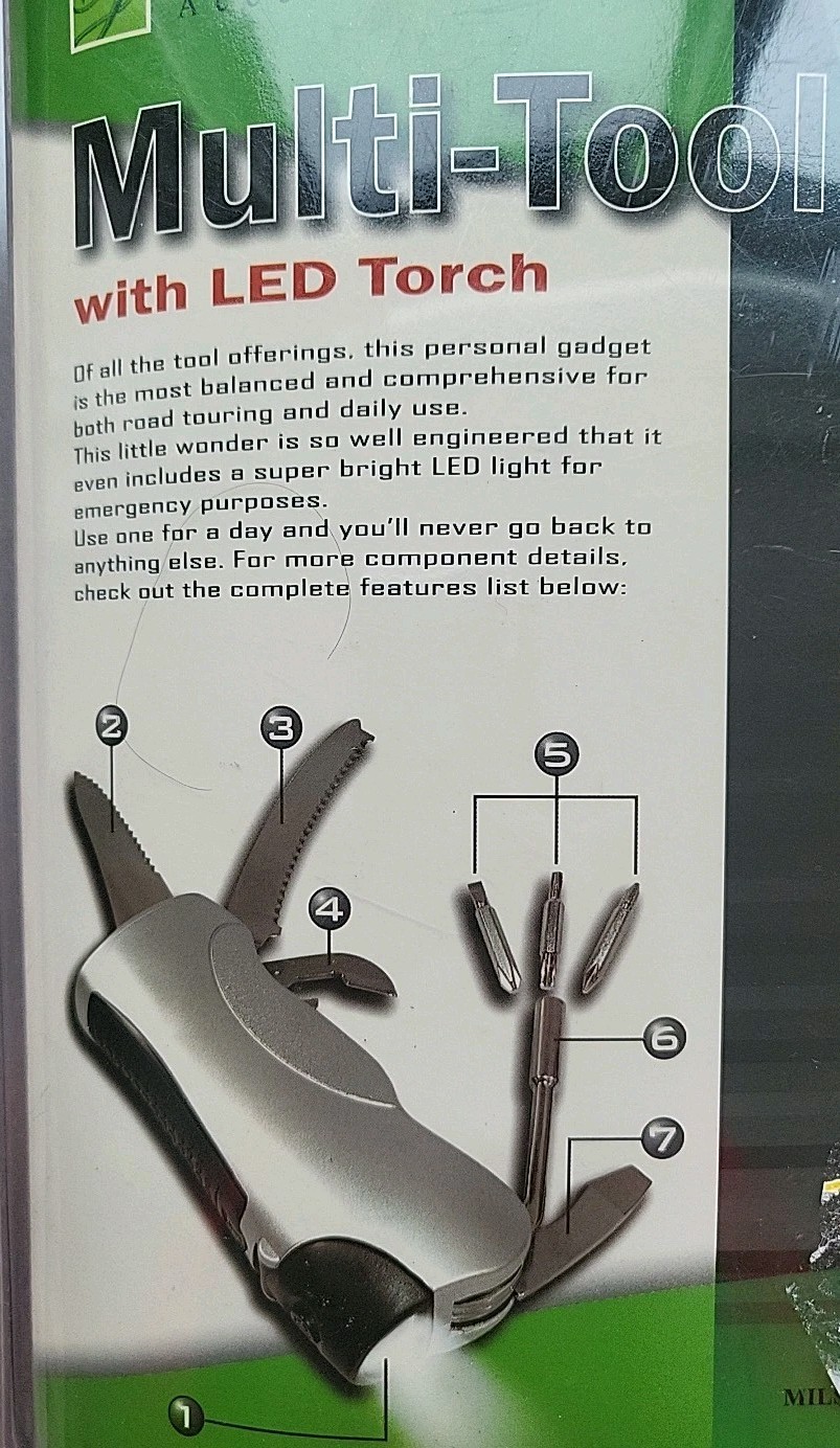 M. Louis Accessories Multi Function Tool W/ LED Tourch New Free Shipping.