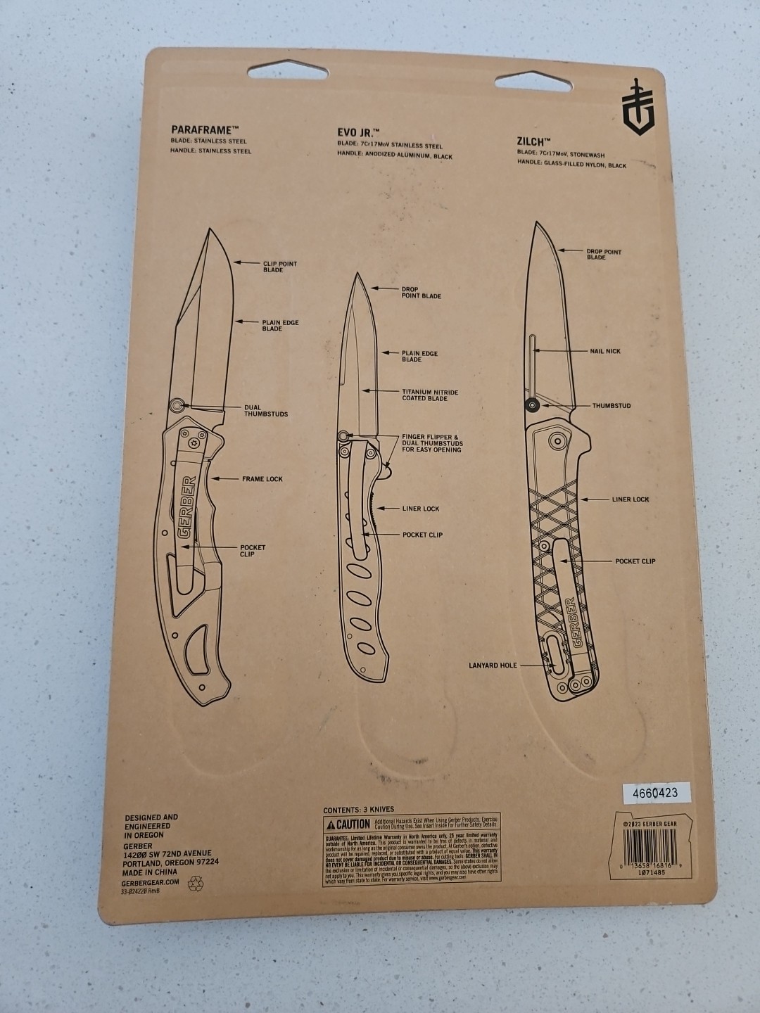 Gerber Clip Folding Knives 3PC Set .. Brand New Sealed