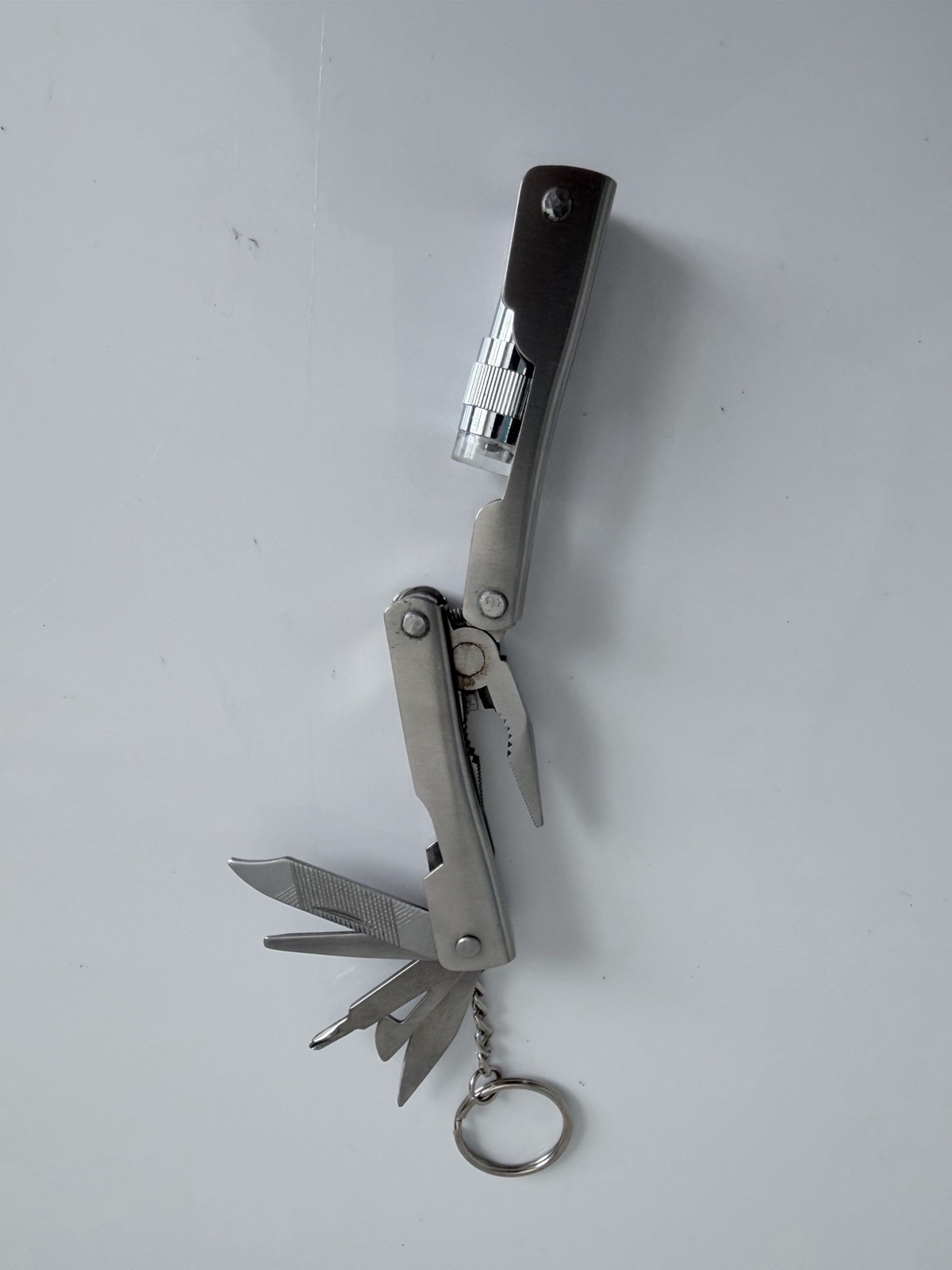 Mini Multi Tool Keychain Pliers Knife File w/ Nylon Case