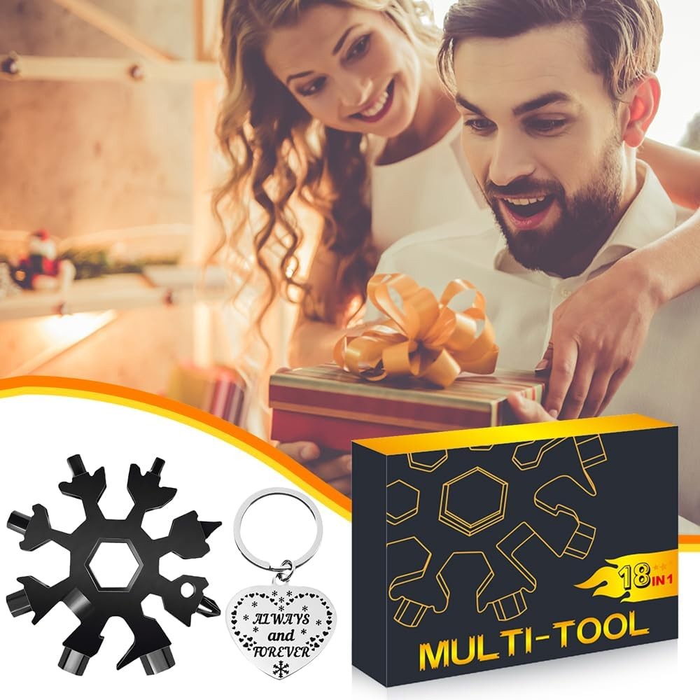 Stocking Stuffers for Adults Men Dad Gifts, Multi Tool 1 Pack 18 in 1 Black S…