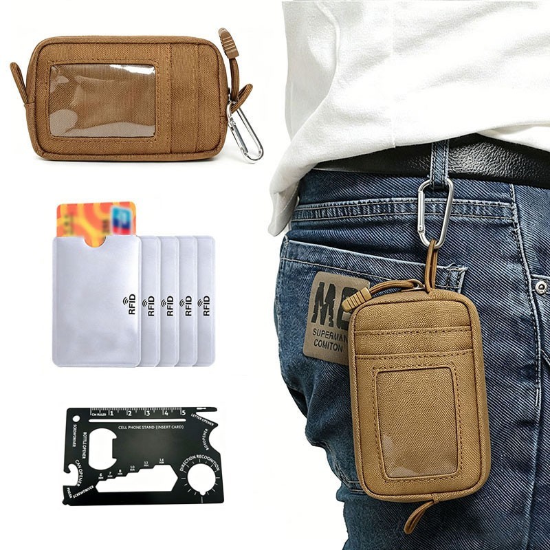 Waist Pouch + 5 anti-theft credit card cases + Multi-functional tool card
