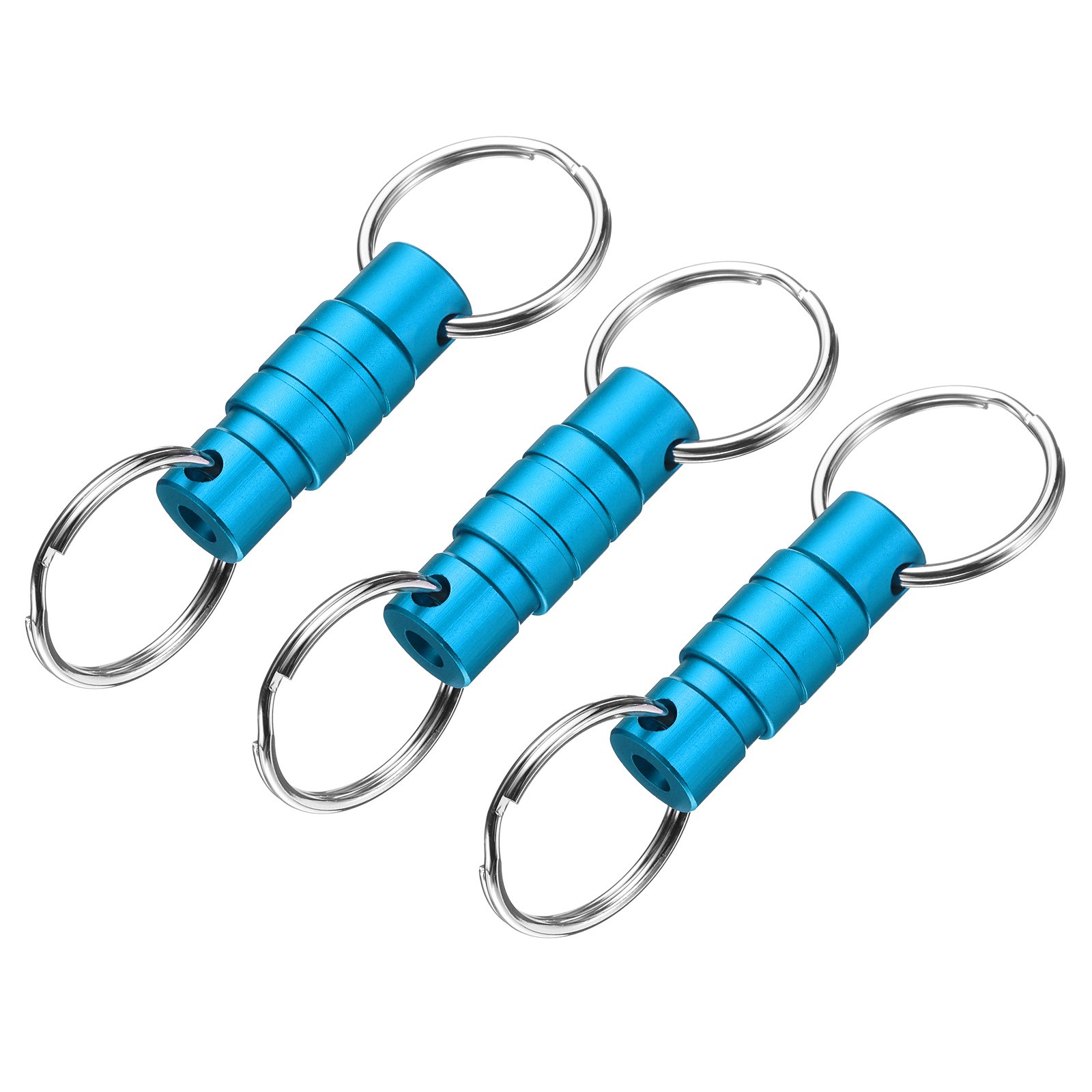Quick Release Keychain, 3Pcs Detachable Pull Apart Key Rings Clip, Blue